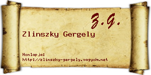 Zlinszky Gergely névjegykártya